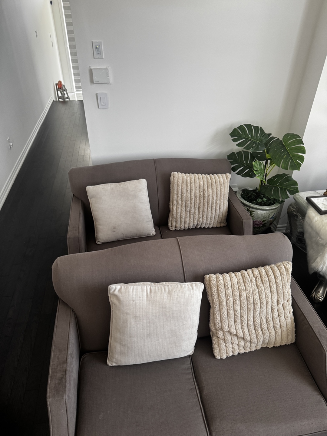 Brown Fabric Loveseats - photo 2