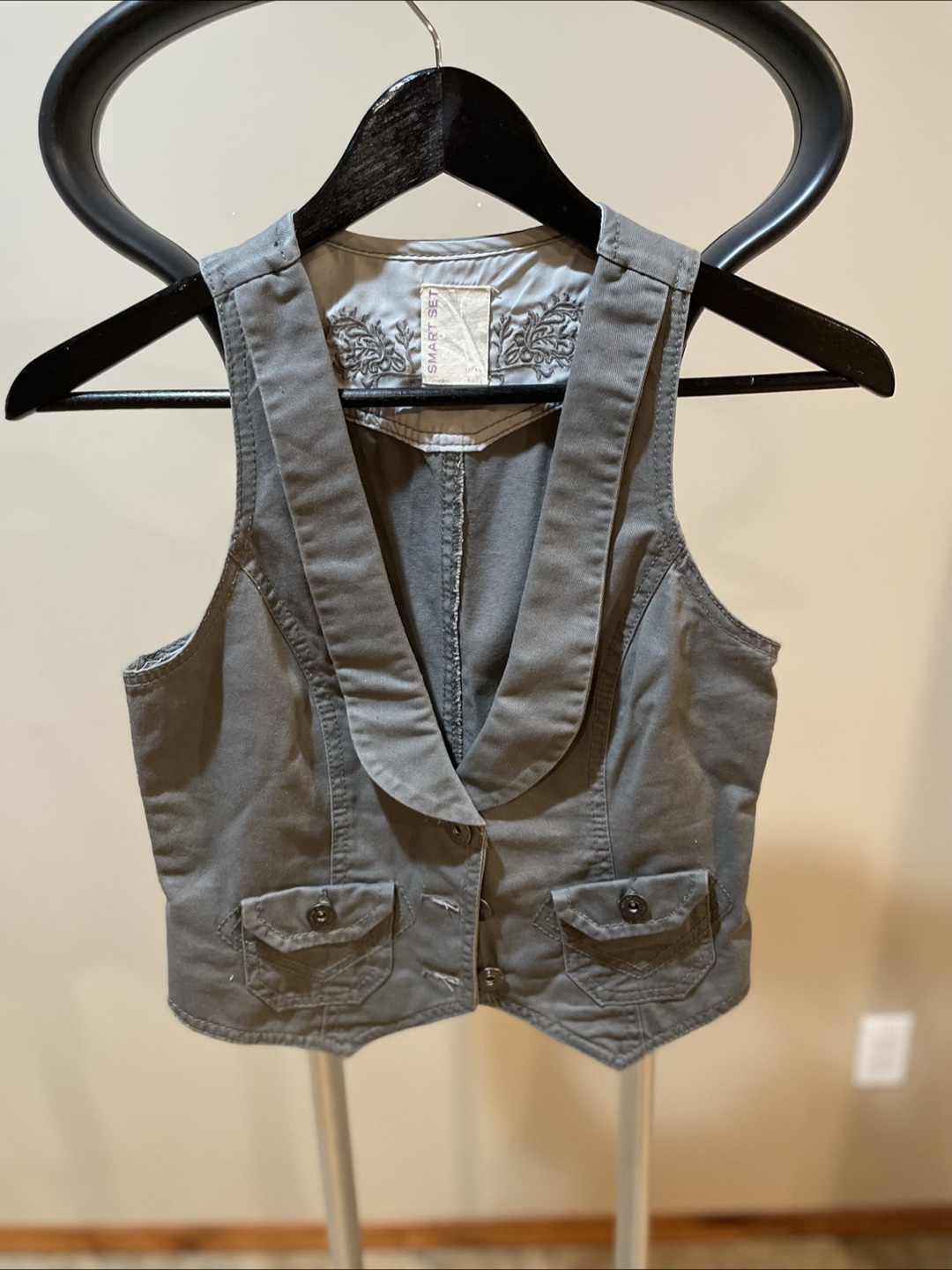 Smart Set Grey Utility Vest
