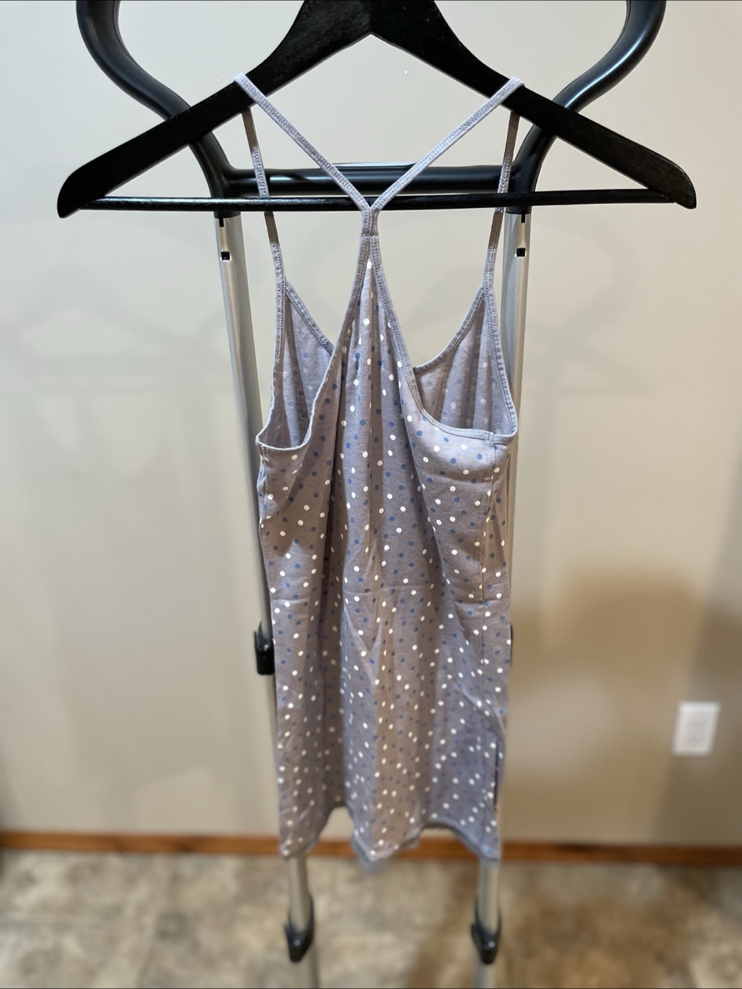 American Eagle Outfitters Grey and Blue Polka Dot Tank Top - photo 2