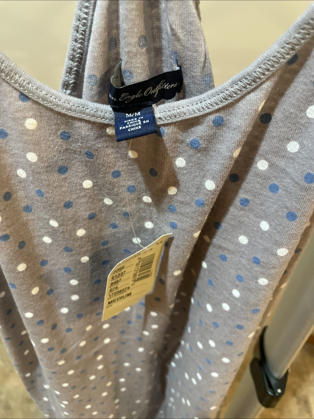 American Eagle Outfitters Grey and Blue Polka Dot Tank Top - photo 3
