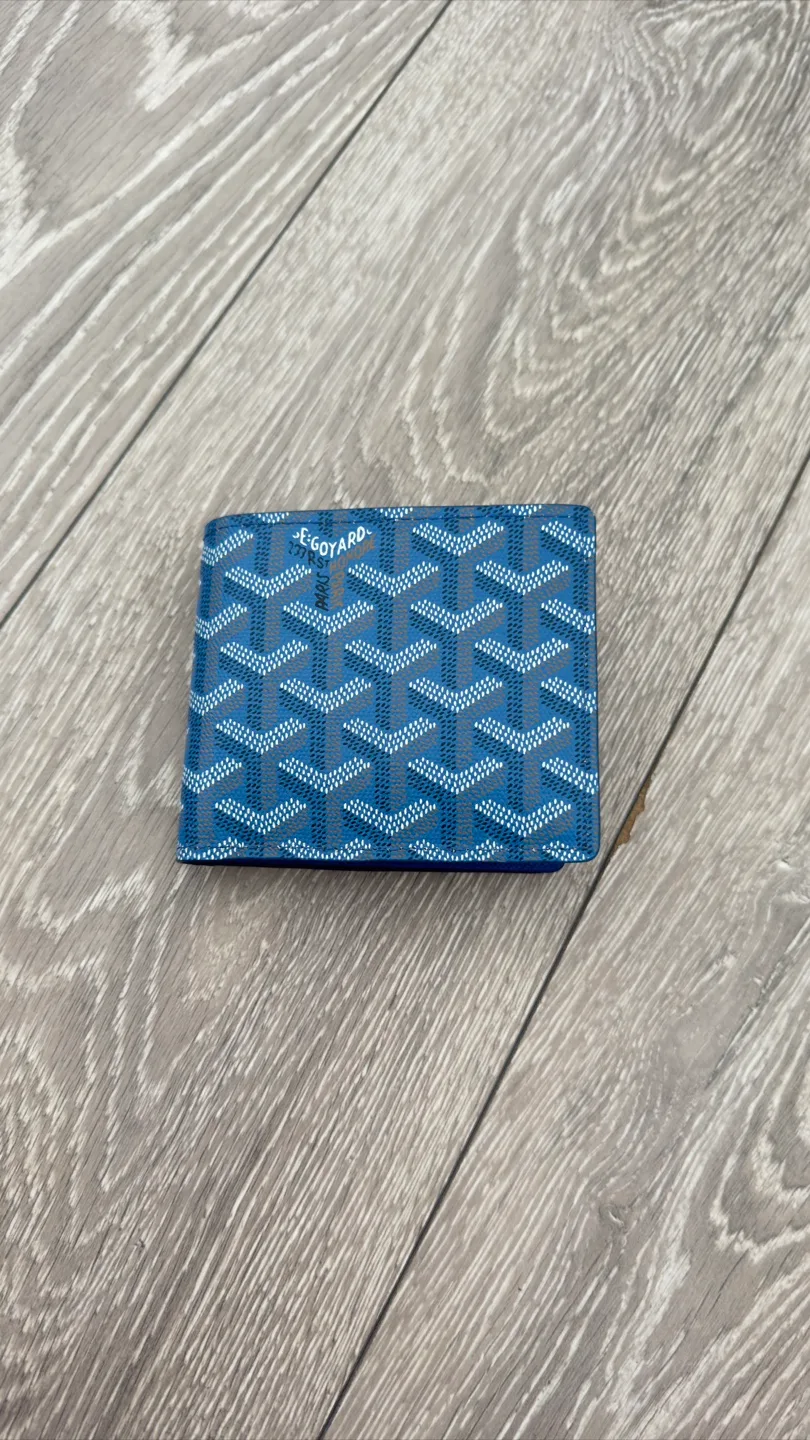 Goyard Blue Chevron Bi-fold Wallet thumbnail