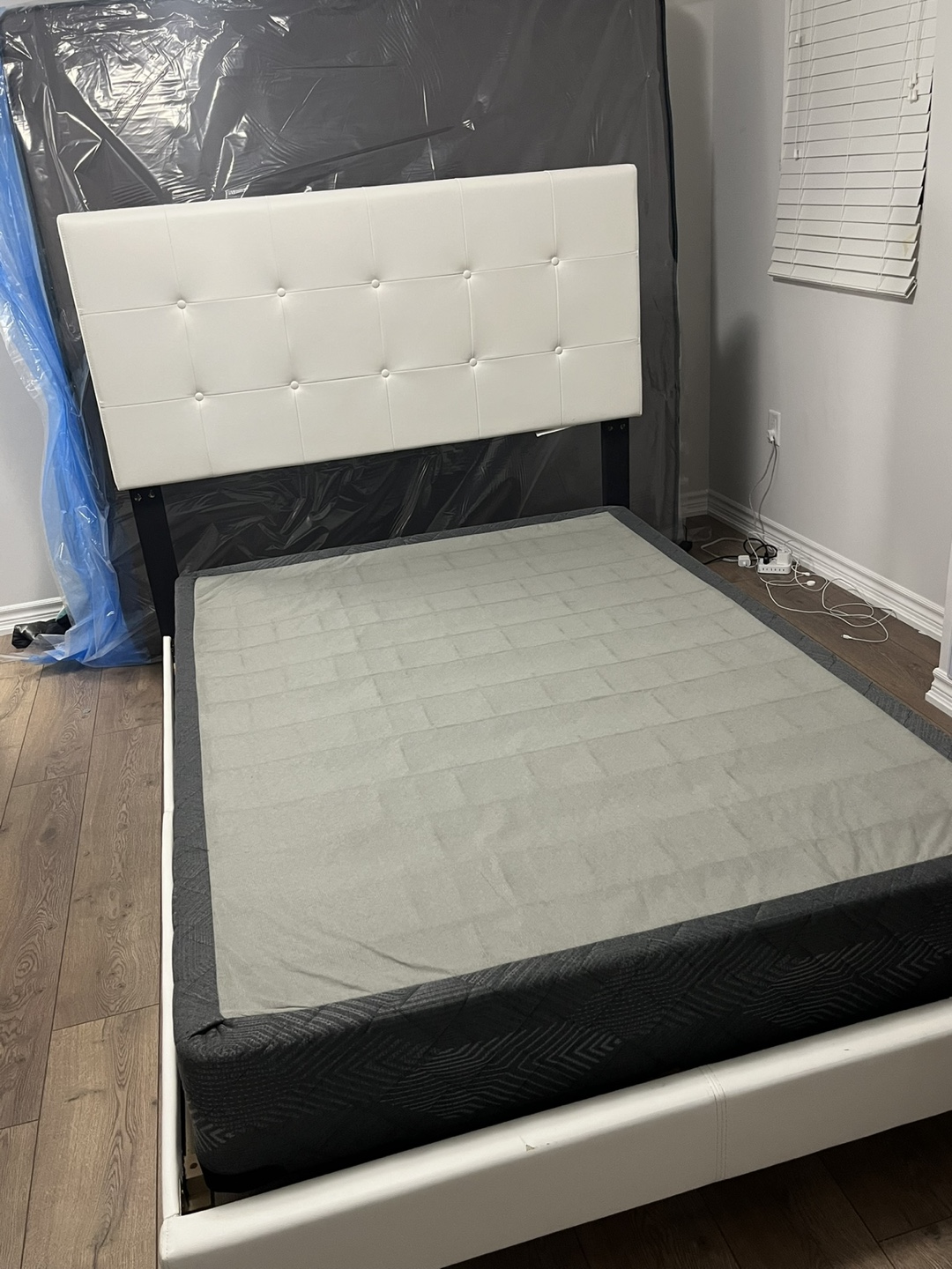 Double Bed Frame with Headboard W/Box Spring