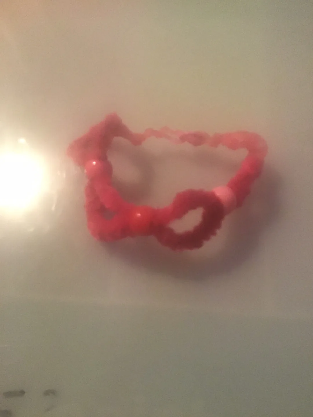 Pink Fuzzy Bracelet with Beads thumbnail