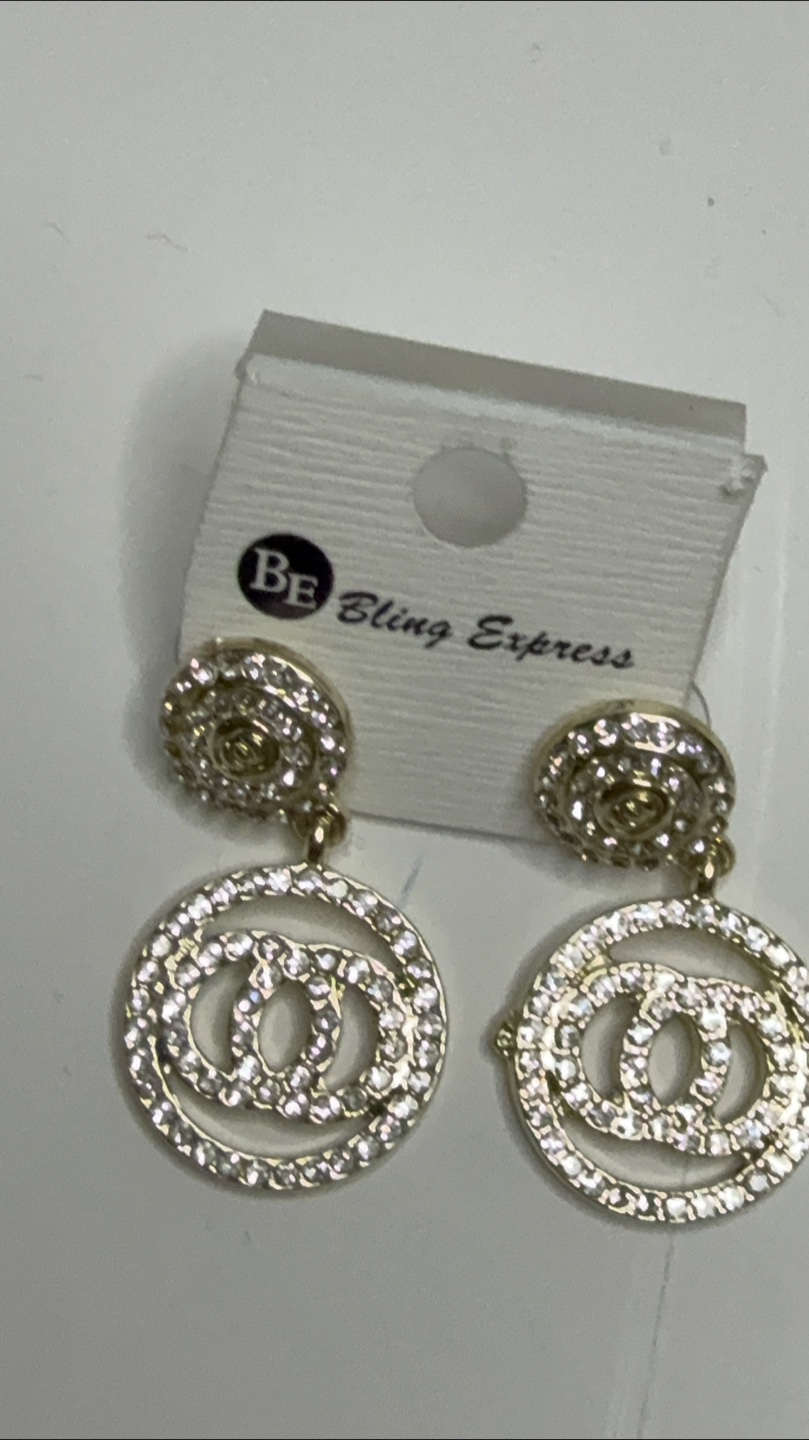 Bling Express Gold Tone Crystal Earrings