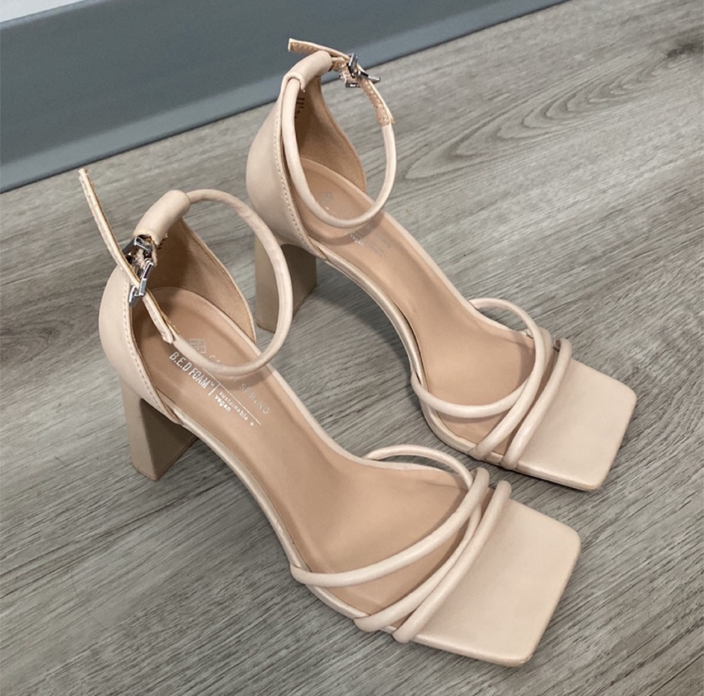 Beige Call It Spring Block Heel Sandals - photo 2