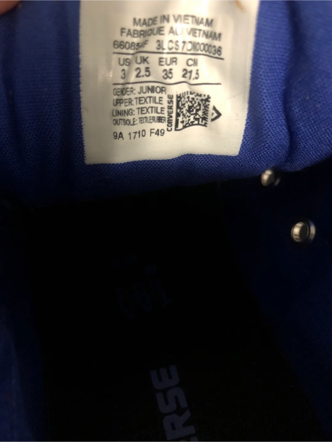 Converse All-Star Junior Sneakers - Size 3 image indicator(3)