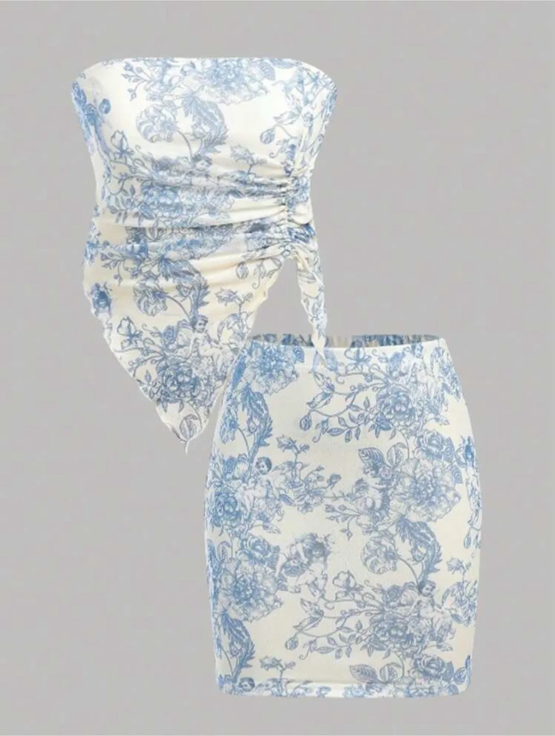 Floral Print Tube Top and Mini Skirt Set thumbnail