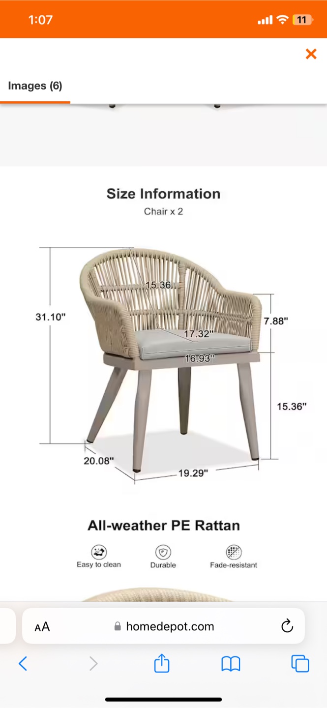 PURPLE LEAF Patio Dining Chairs - Set of 2 - photo 3