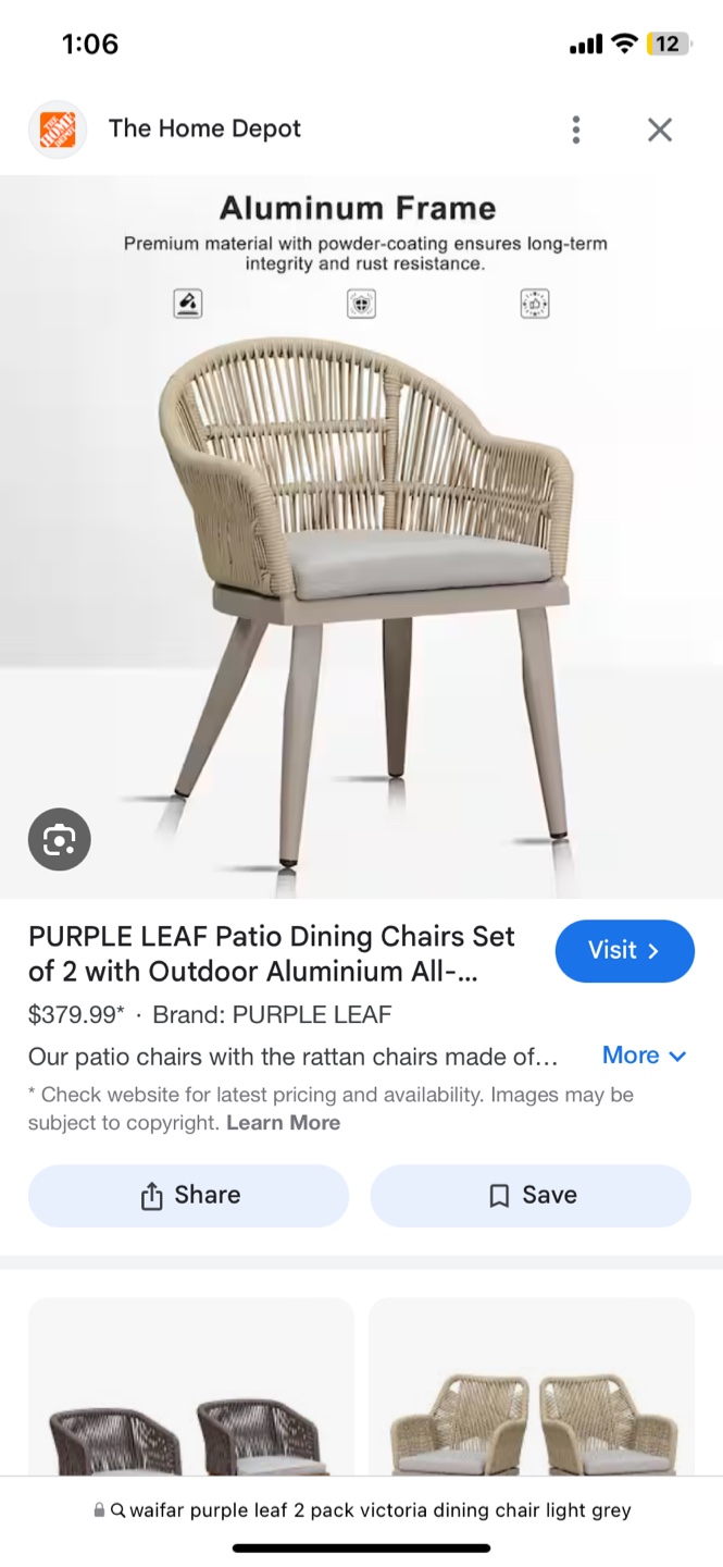 PURPLE LEAF Patio Dining Chairs - Set of 2 - photo 2