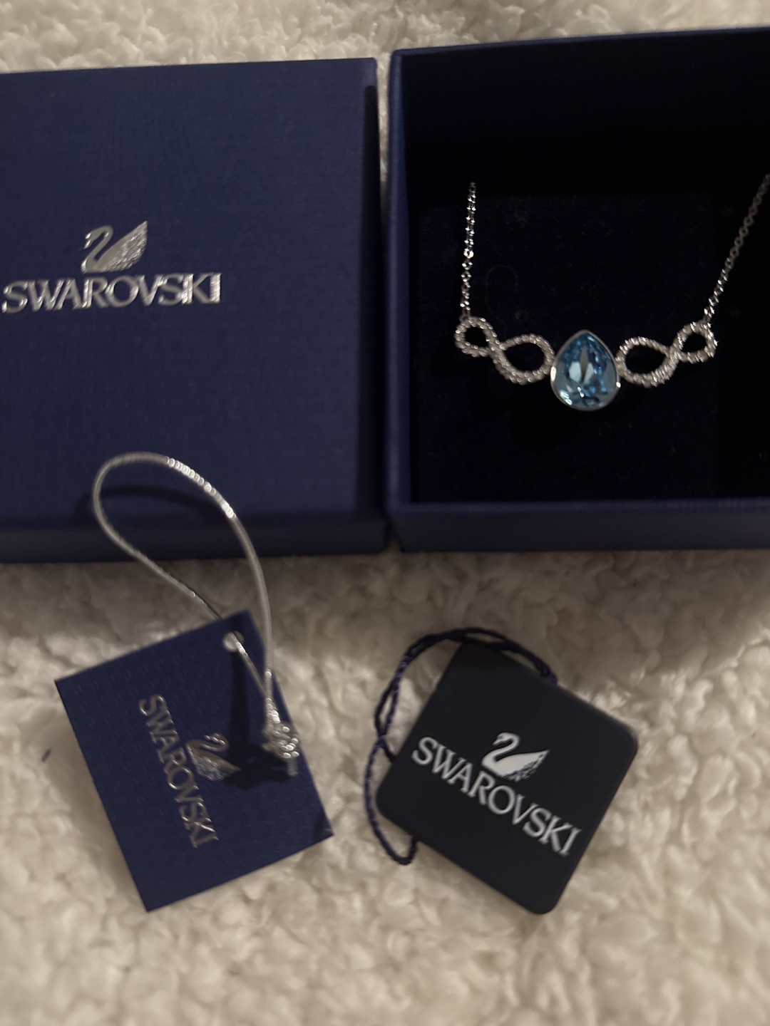Swarovski Infinity Necklace with Light Blue Pear-Shaped Crystal - photo 4