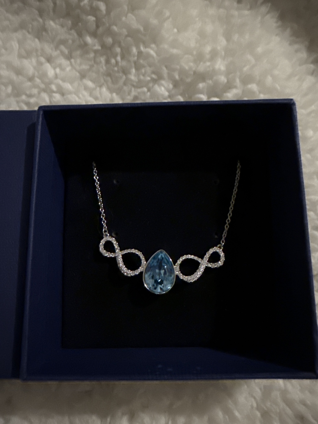 Swarovski Infinity Necklace with Light Blue Pear-Shaped Crystal - photo 2