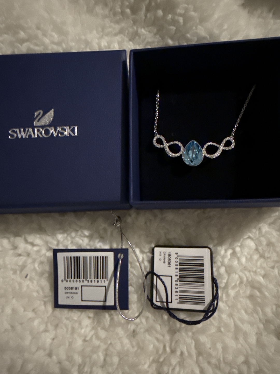 Swarovski Infinity Necklace with Light Blue Pear-Shaped Crystal - photo 3