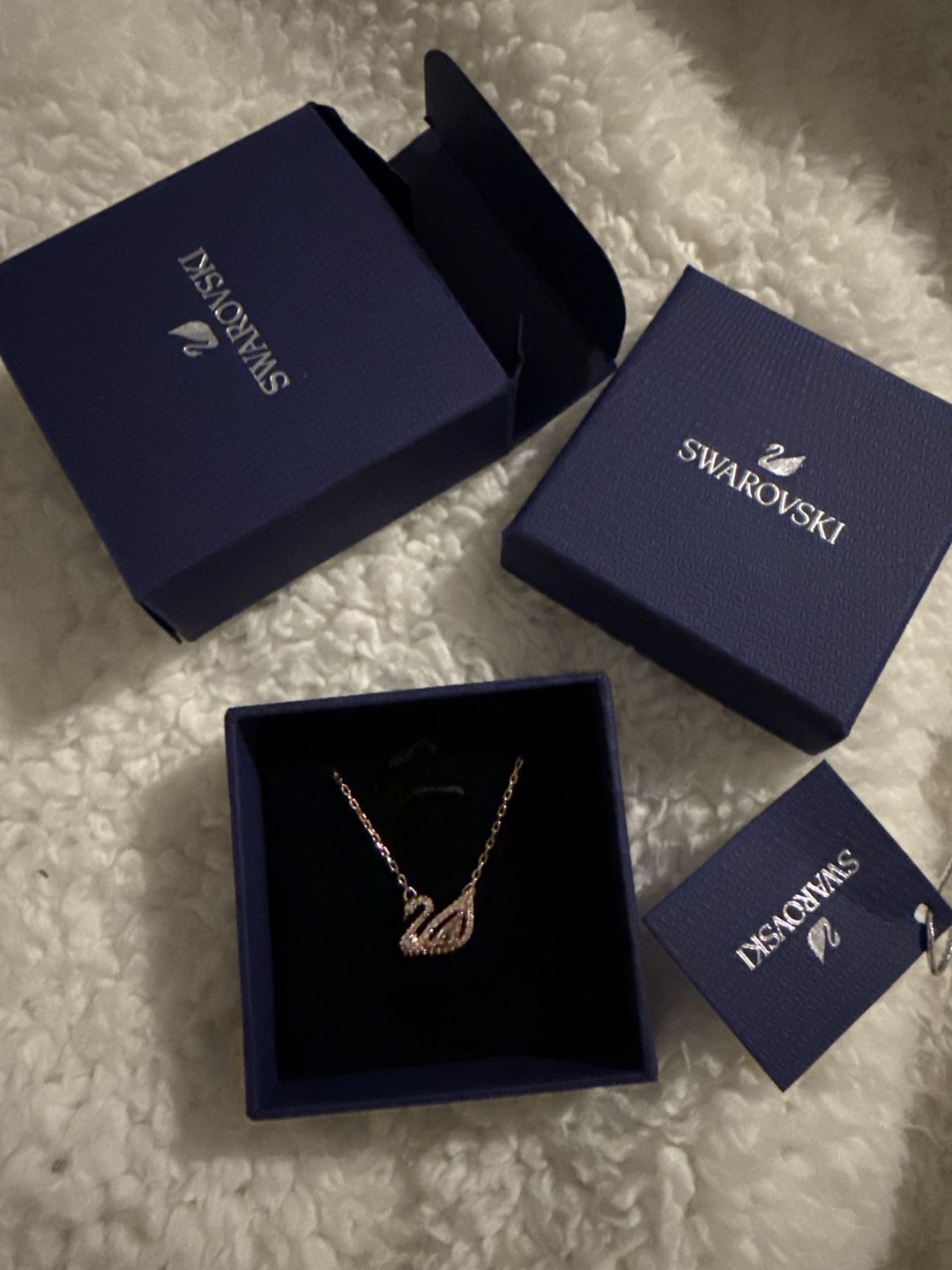 Swarovski Swan Necklace - Rose Gold