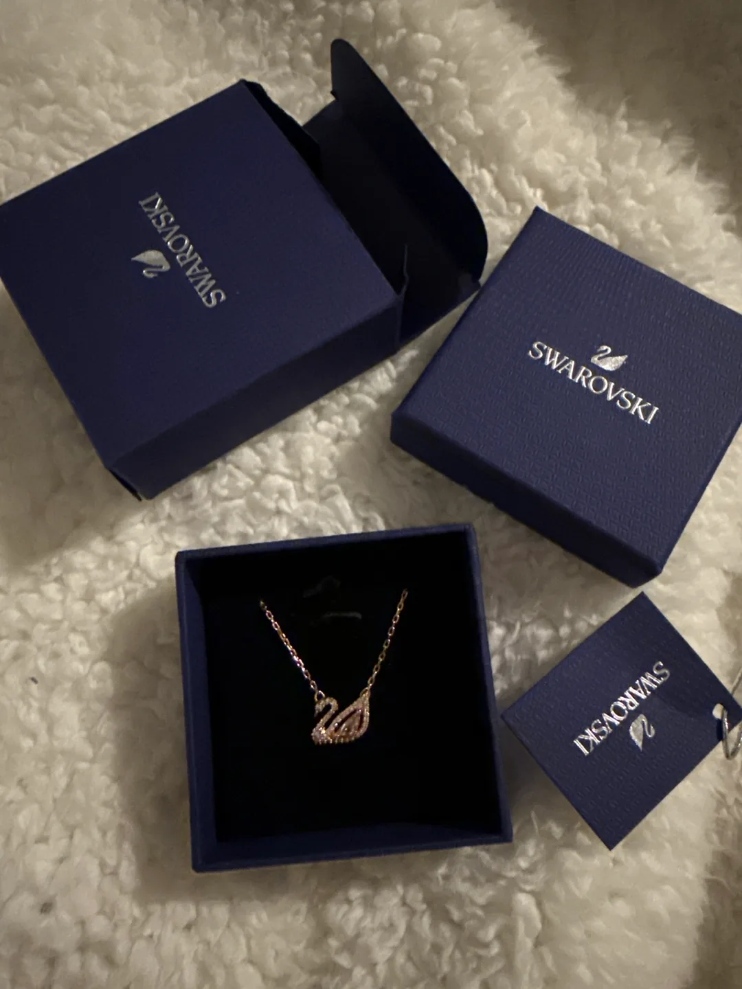 Swarovski Swan Necklace - Rose Gold thumbnail