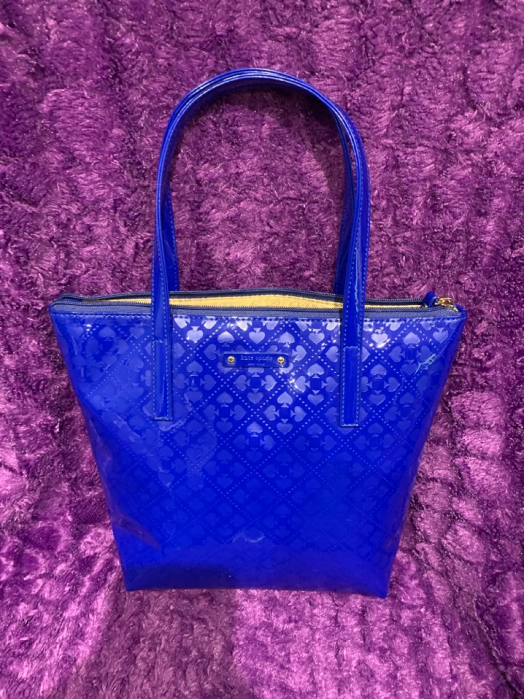 Kate Spade New York Blue Patent Tote Bag thumbnail