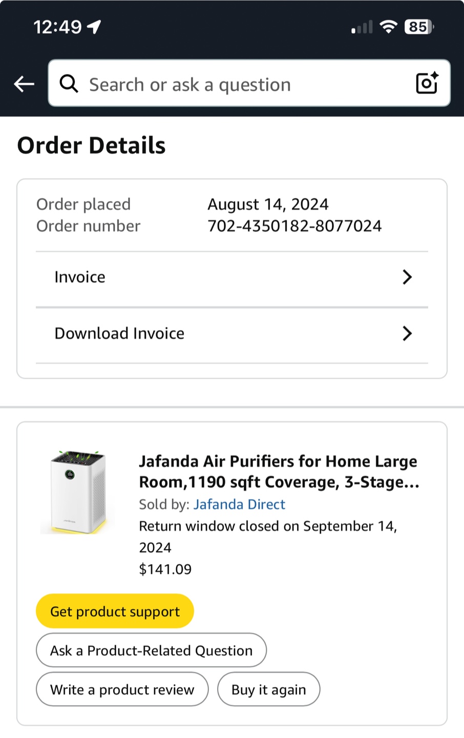 Jafanda Air Purifier for Large Rooms - 3-Stage Filtration - photo 3