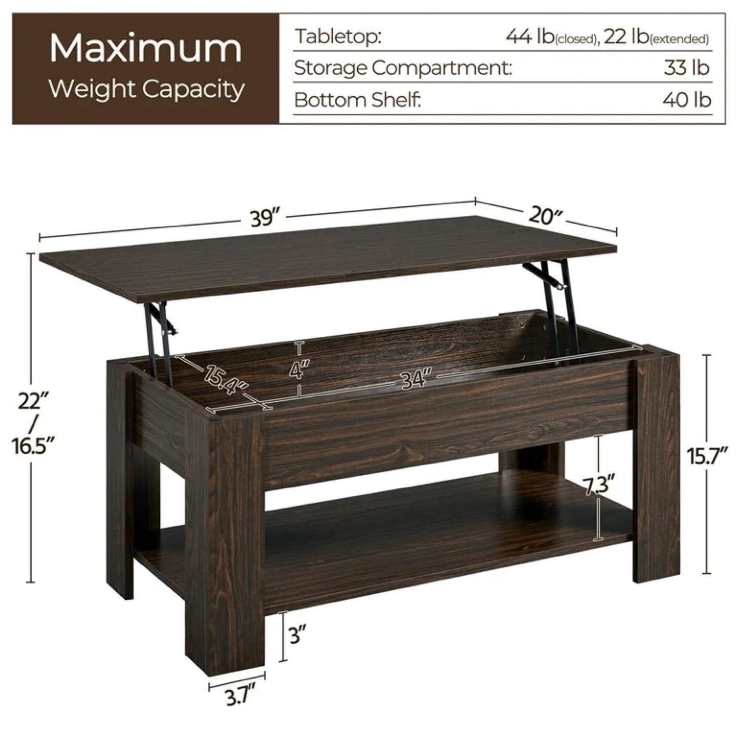 Lift top coffee table - photo 3