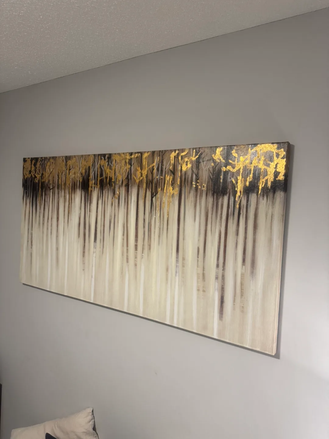 Large Abstract Gold and Grey Canvas Wall Art image indicator(2)