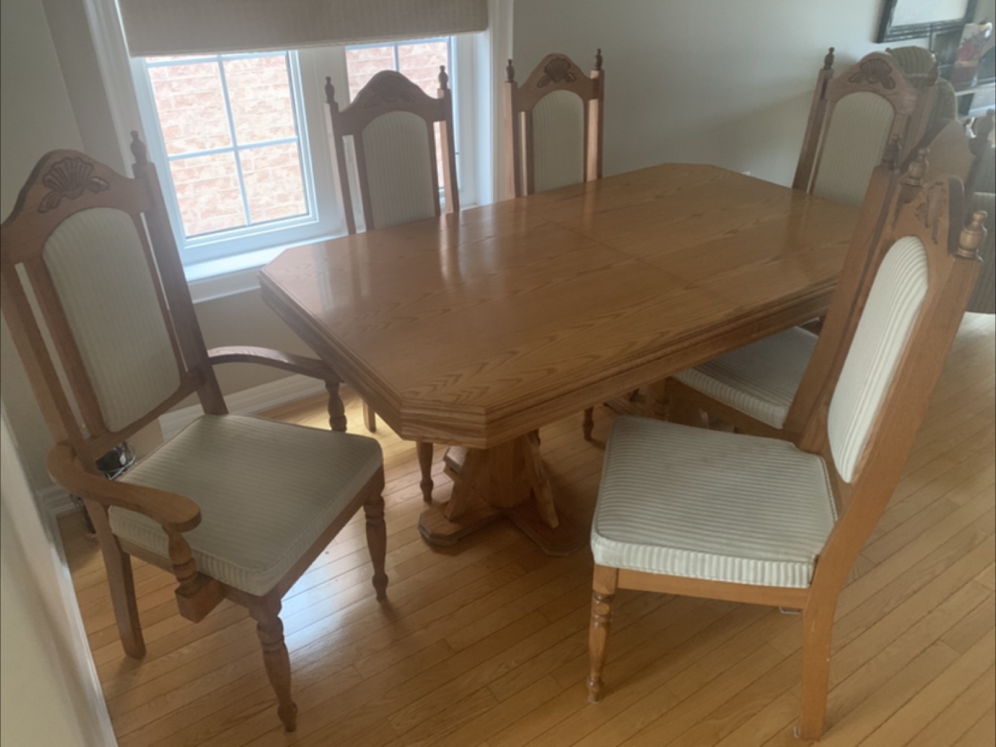 Oak Dining Table Set - 6 Chairs