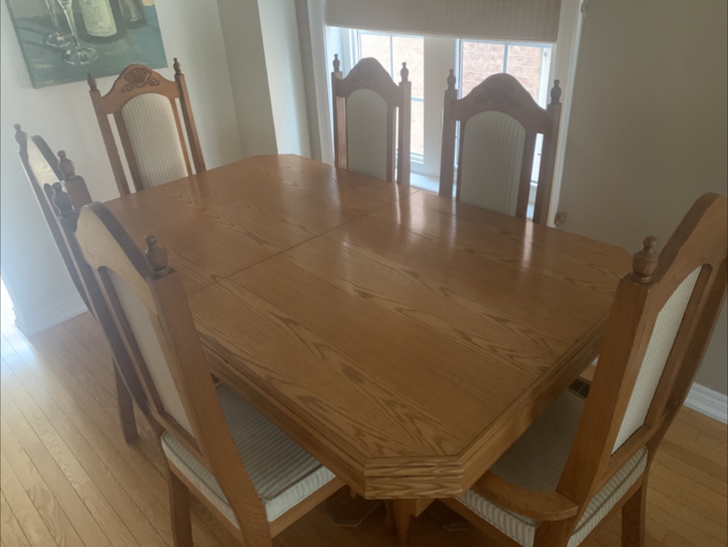 Oak Dining Table Set - 6 Chairs - photo 2