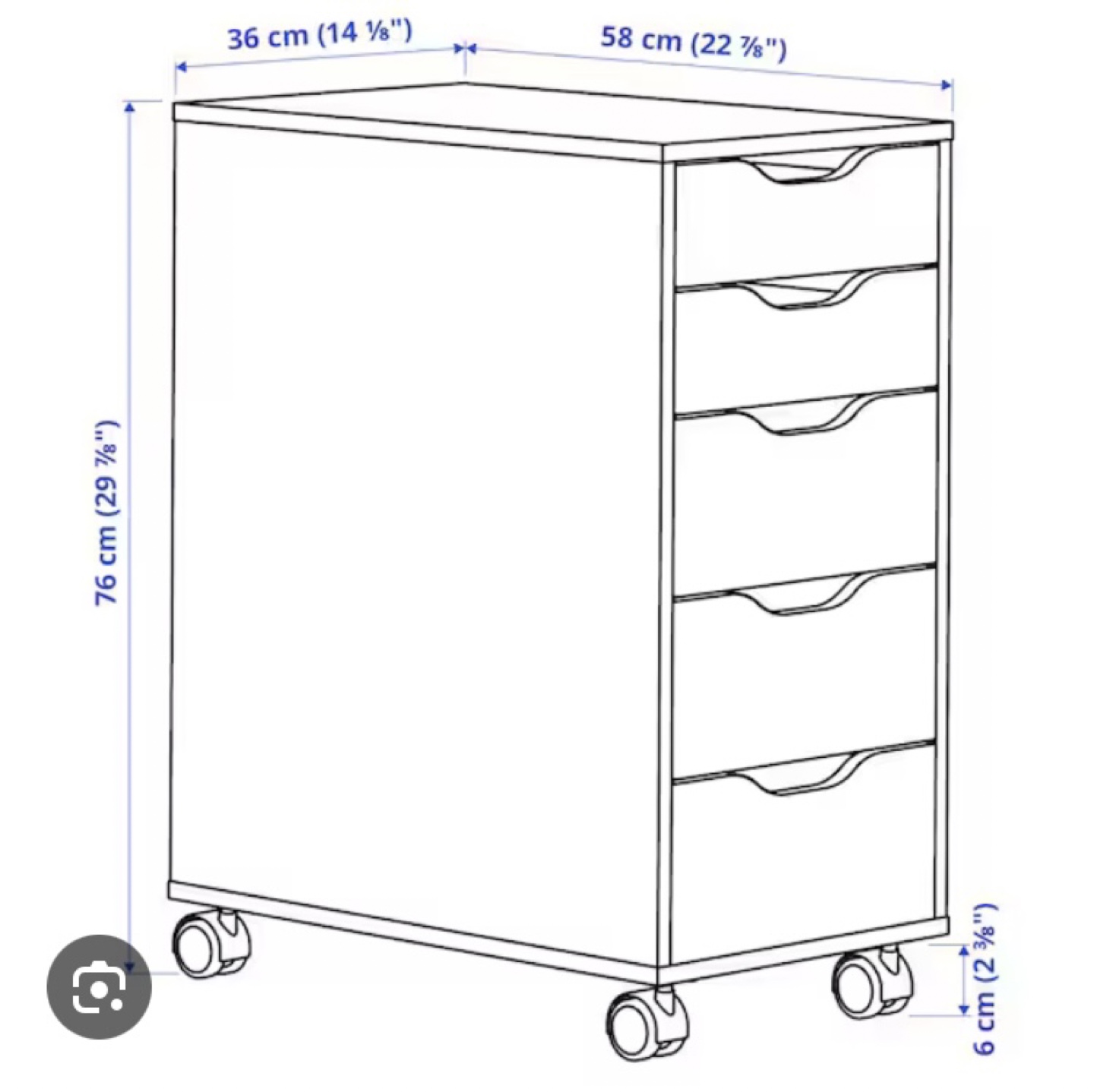 IKEA Alex drawer unit, gray-turquoise - photo 3