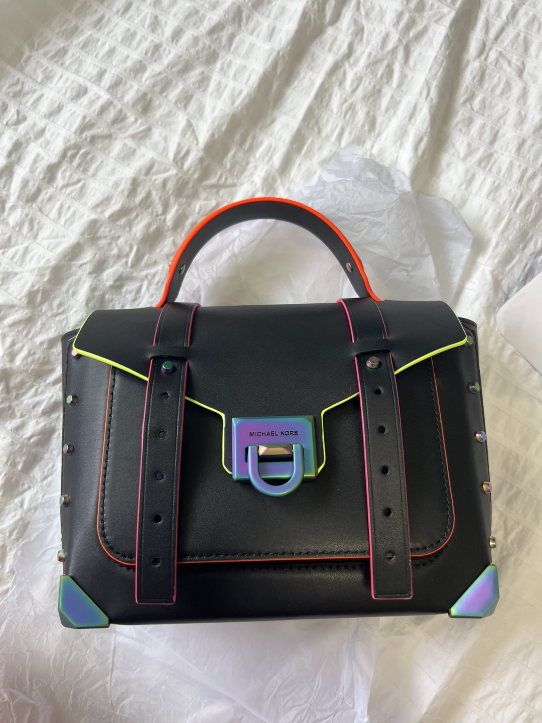 Michael Kors Manhattan - Black and Multicolor Women's Bag - photo 3