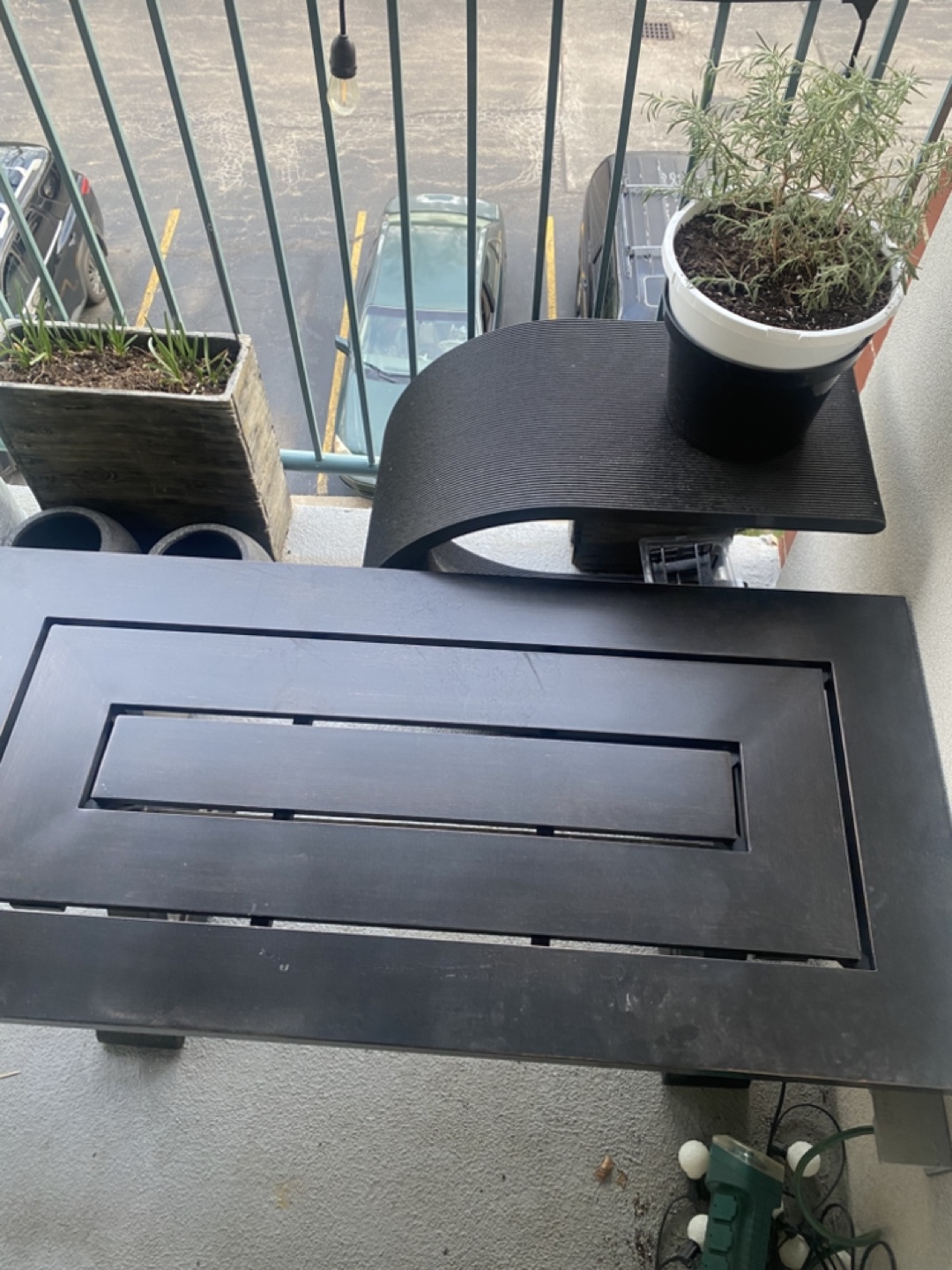 Modern Black Metal Outdoor Coffee Table