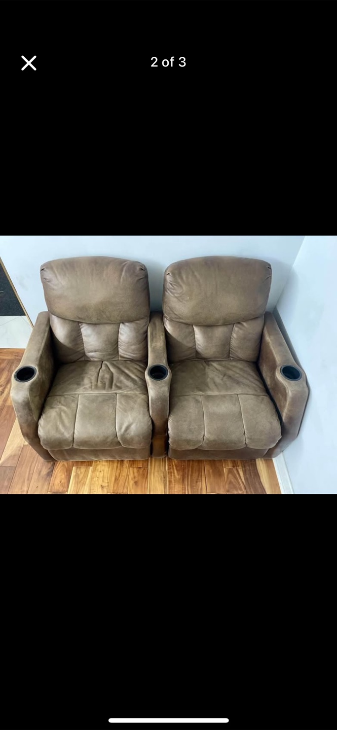 Pair of Brown recliners - photo 2