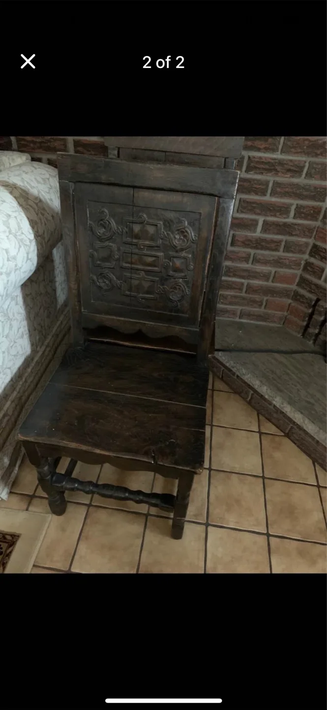 Pair of Antique Carved Wooden Chairs thumbnail