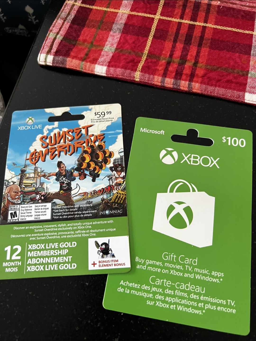 Xbox Gift Cards - $100 & $59.99 (Sunset Overdrive code)