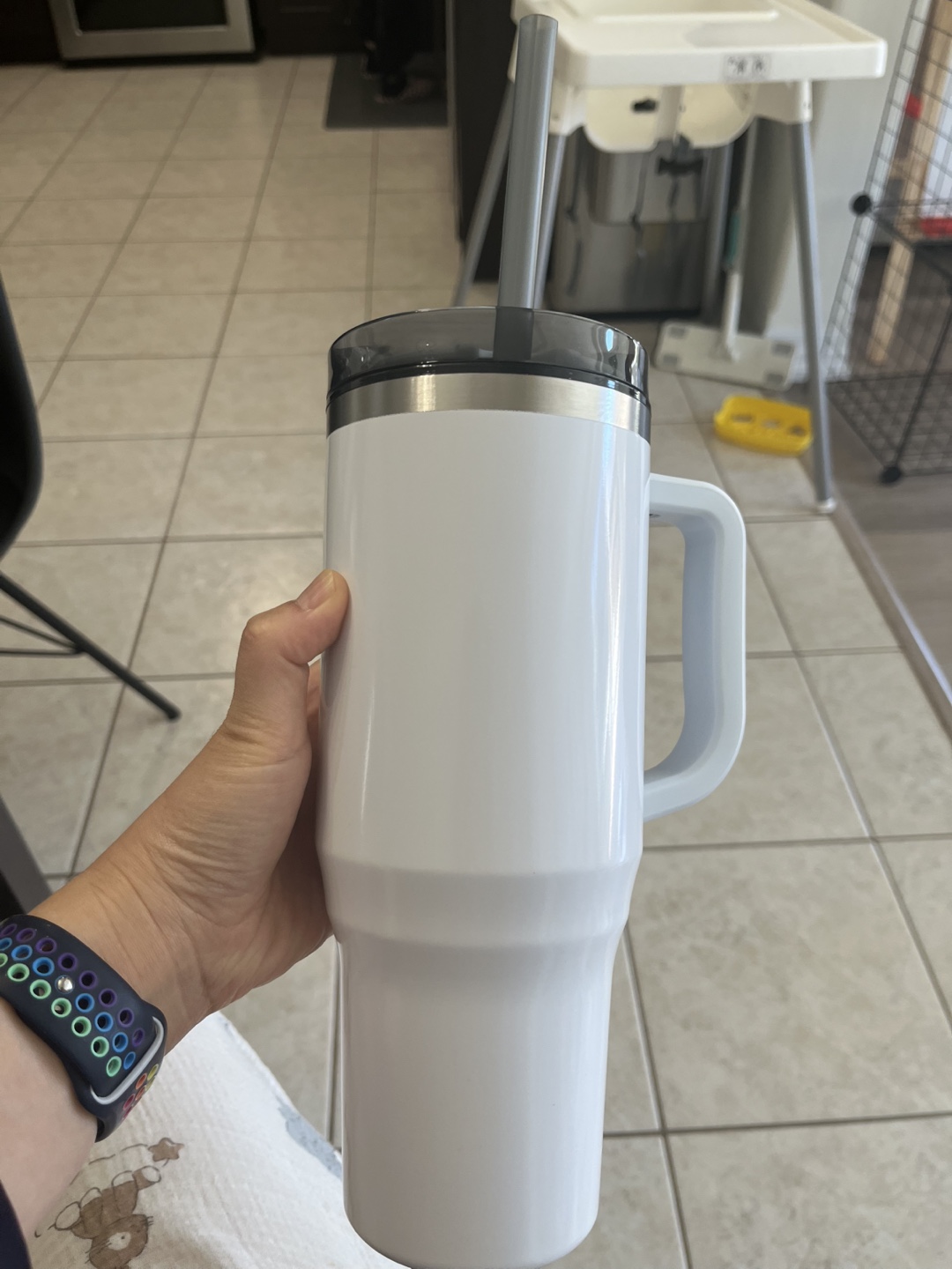White 30oz Tumbler with Lid and Straw - photo 2