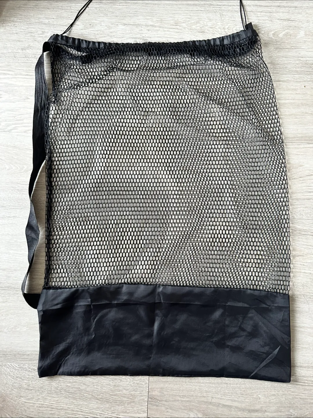 Black Mesh Laundry Bag with Drawstring thumbnail