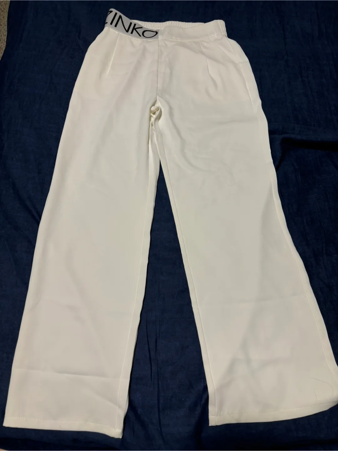 New Women's White Wide Leg Pants - Size L thumbnail