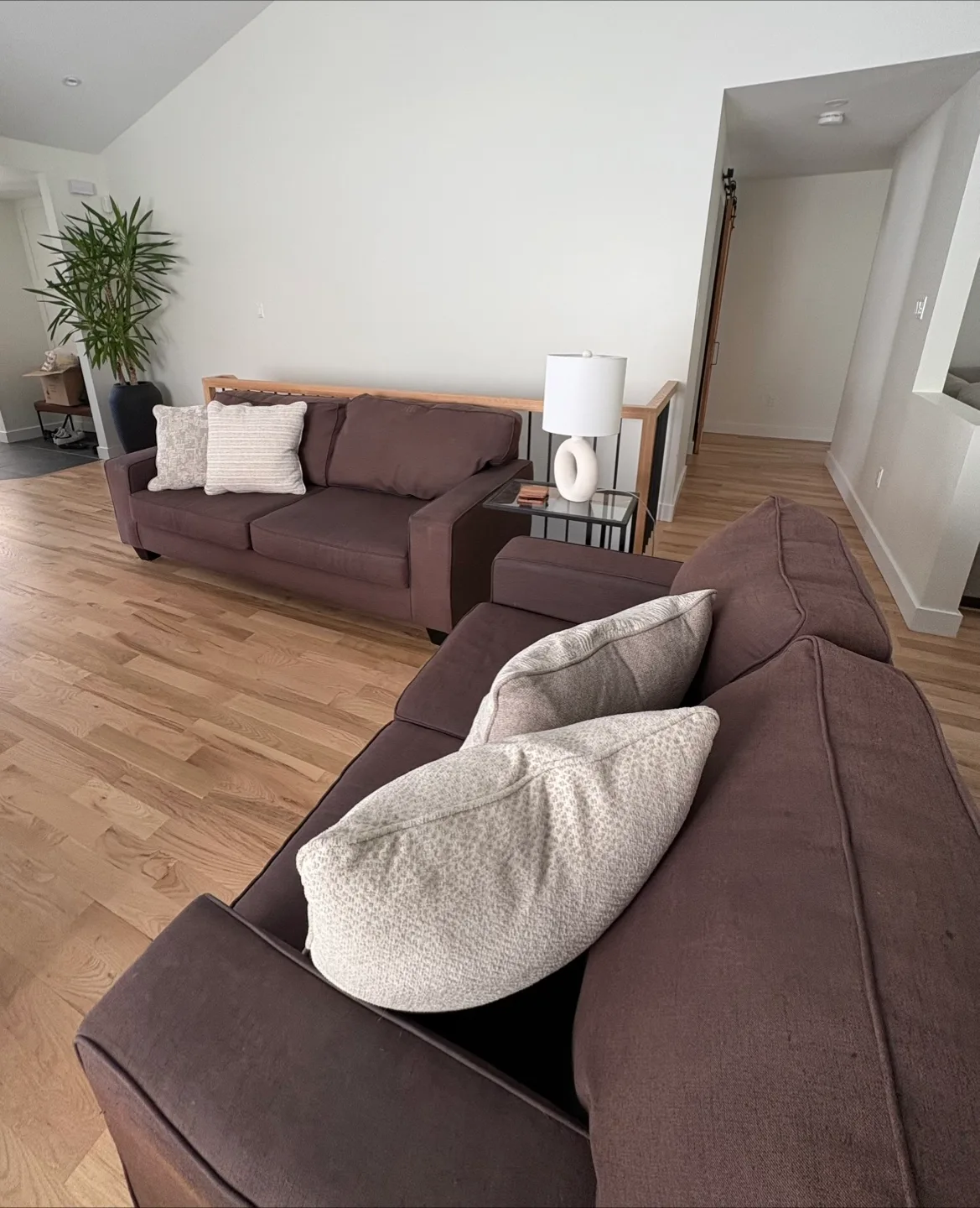 Two (2) Brown Sofas thumbnail