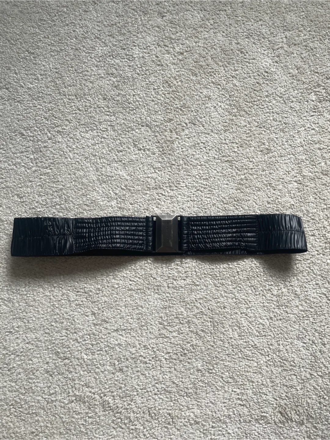 BCBGMAXAZRIA Black Pleated Belt thumbnail