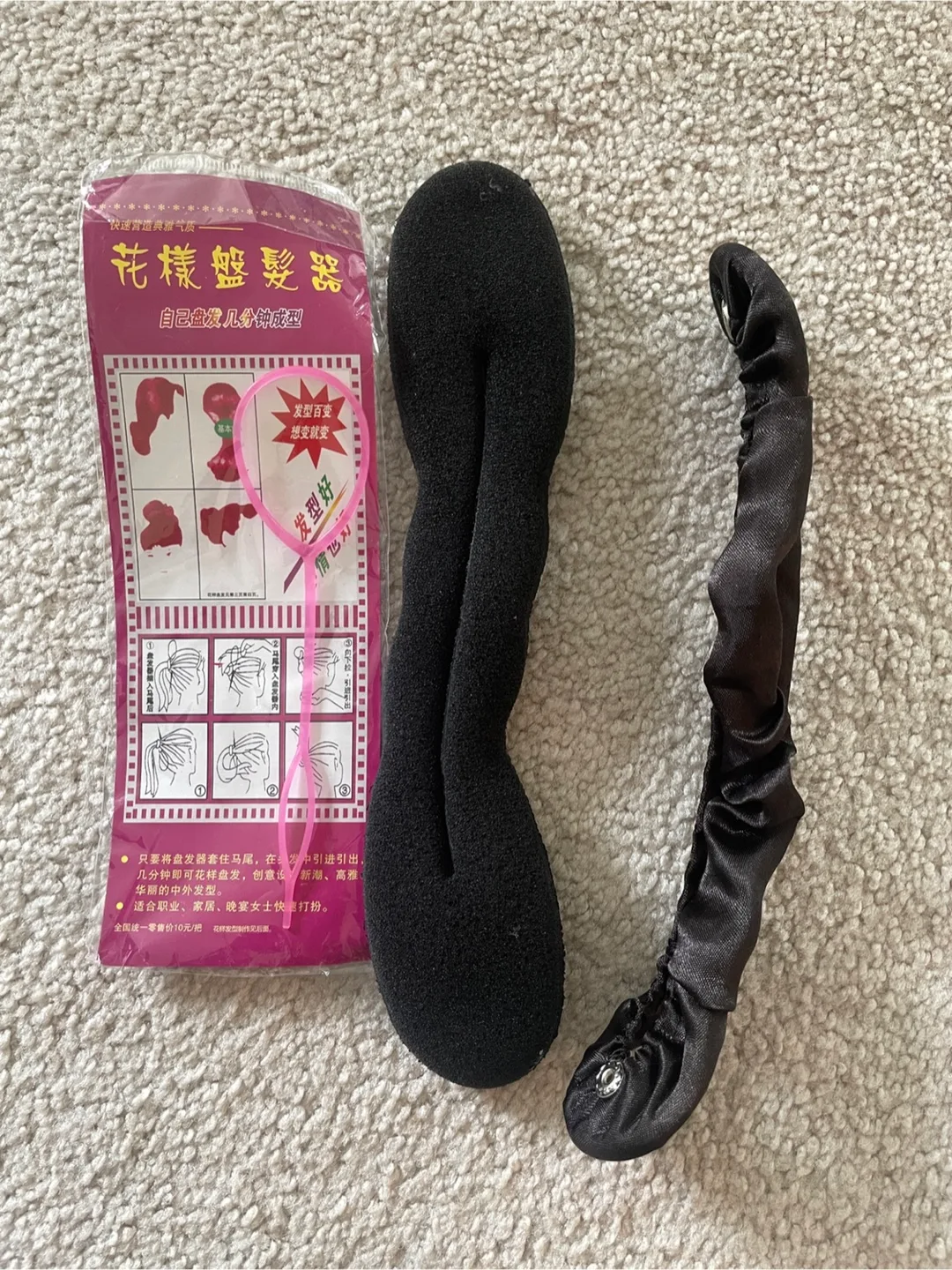 Hair Styling Tool -  Black Foam Hair Bun Maker thumbnail