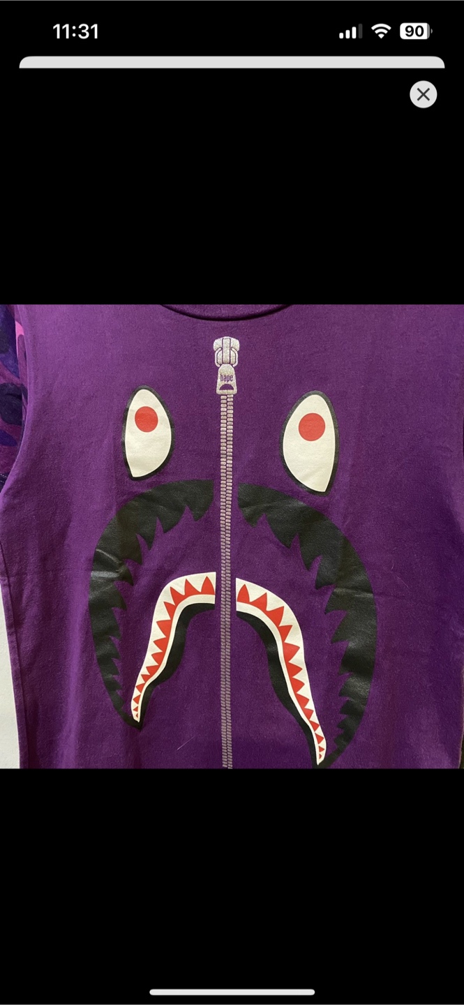 A Bathing Ape Purple Shark T-Shirt Size S - photo 3