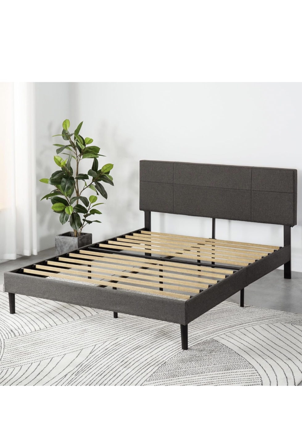 Queen Size Upholstered Bed Frame with Headboard - photo 2