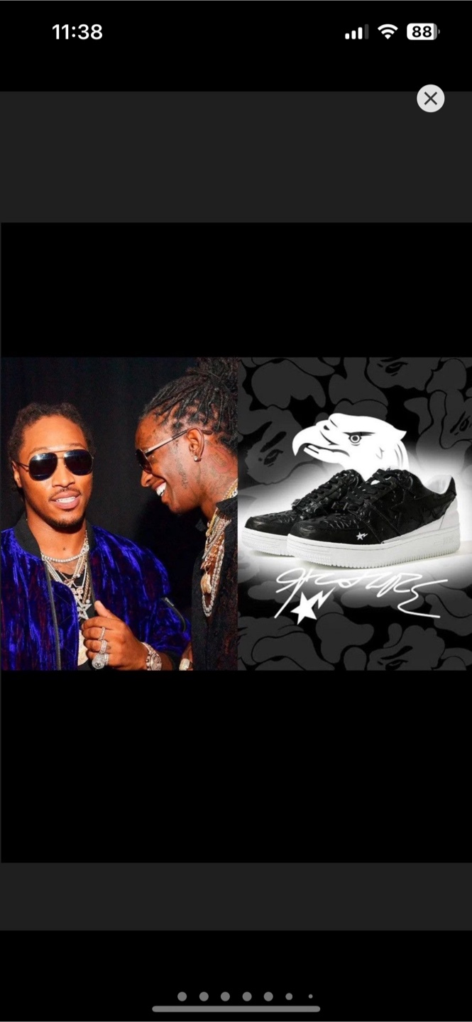 BAPE STA x Future Black Leather Sneakers