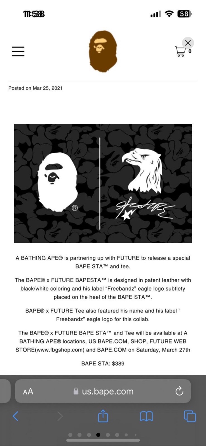 BAPE STA x Future Black Leather Sneakers - photo 3