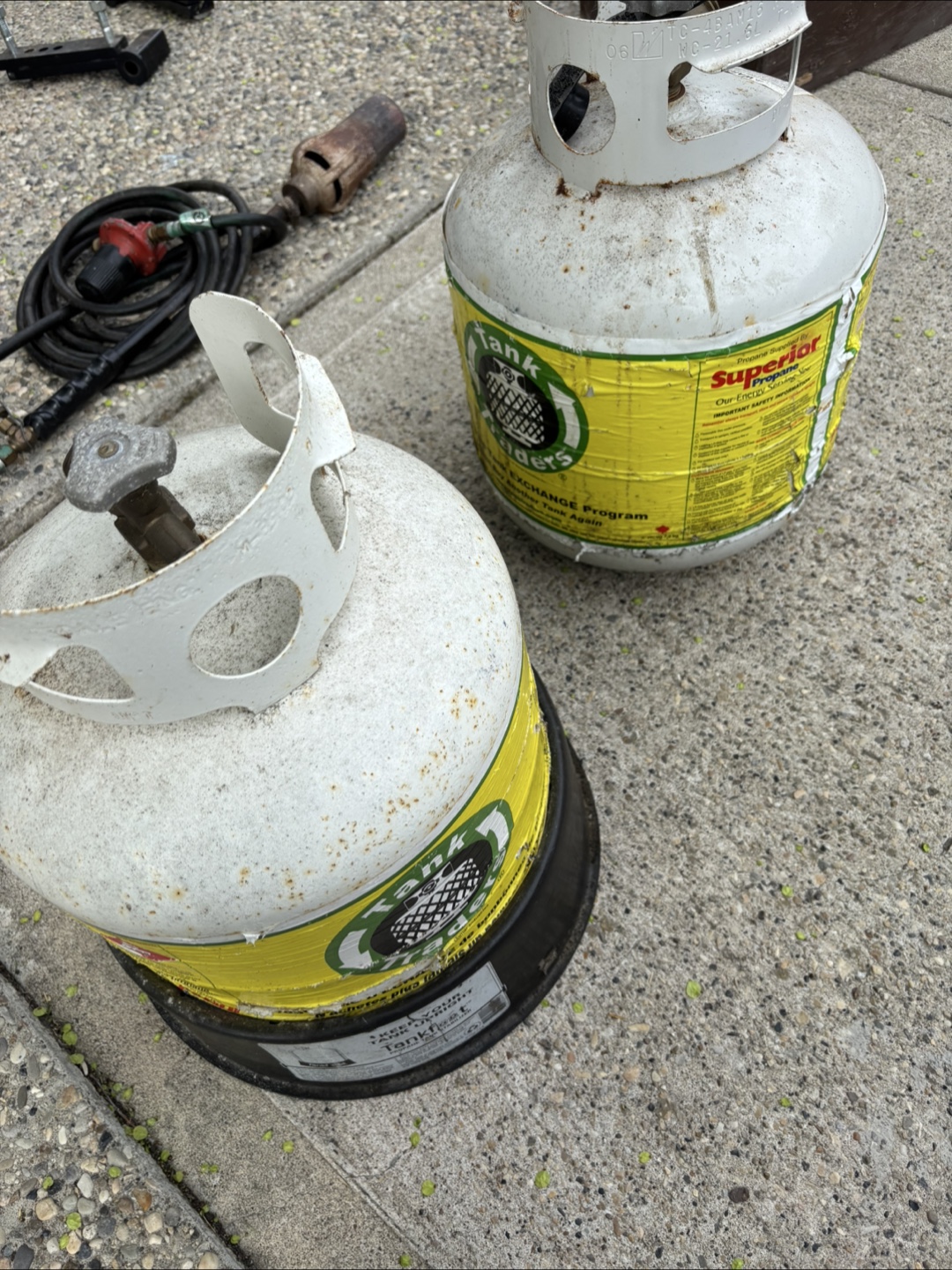 Two propane tanks
