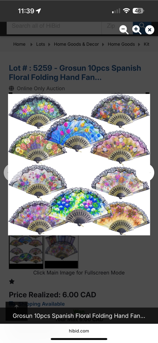 10pcs Grosun Spanish Floral Folding Hand Fans - photo 2