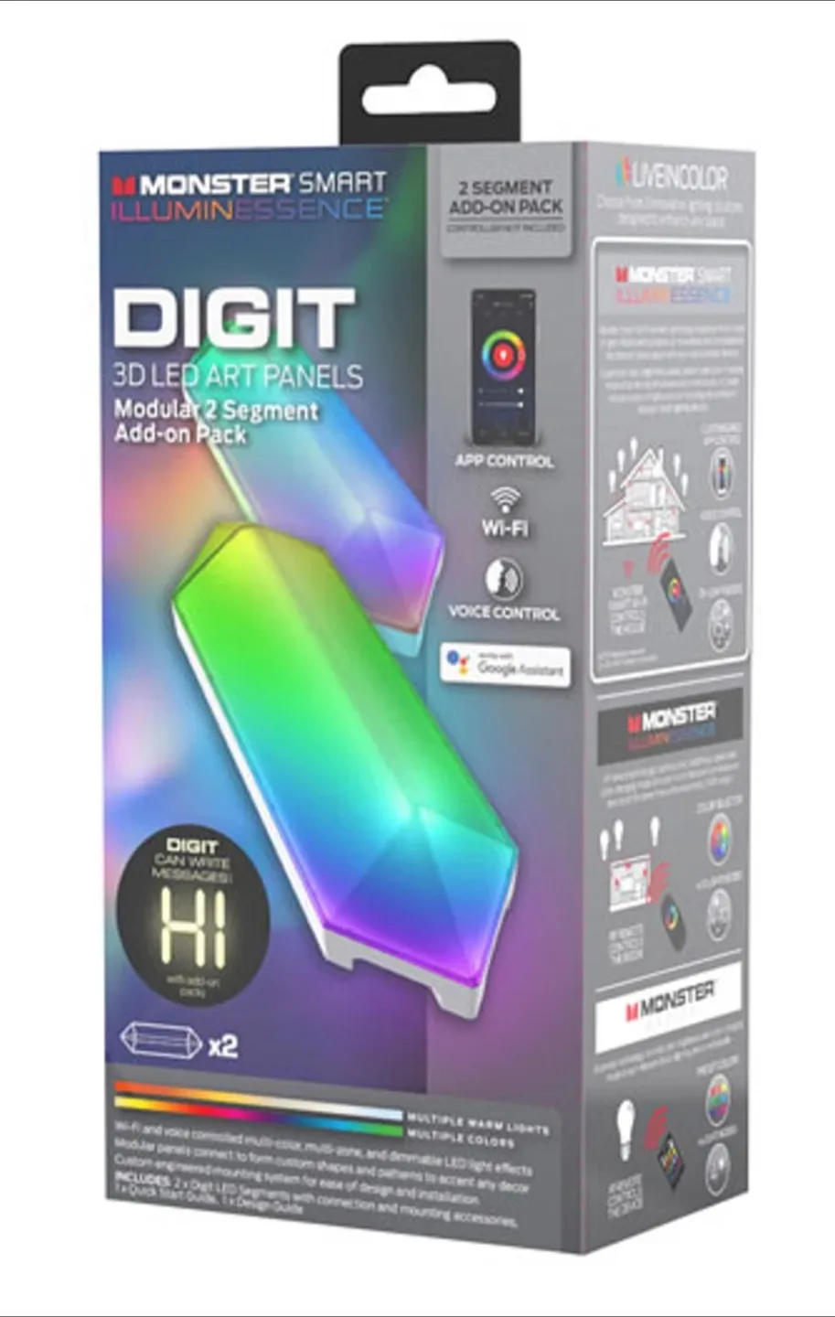 Monster Smart Illuminessence Digit 3D LED Art 2 Panels thumbnail