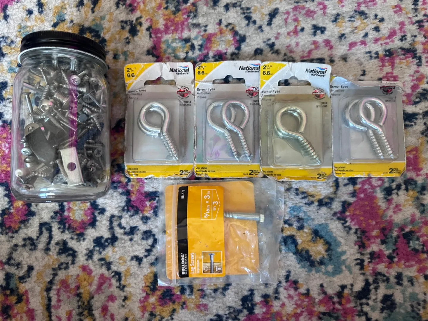 Assorted Screws, Hooks, and Bolts thumbnail