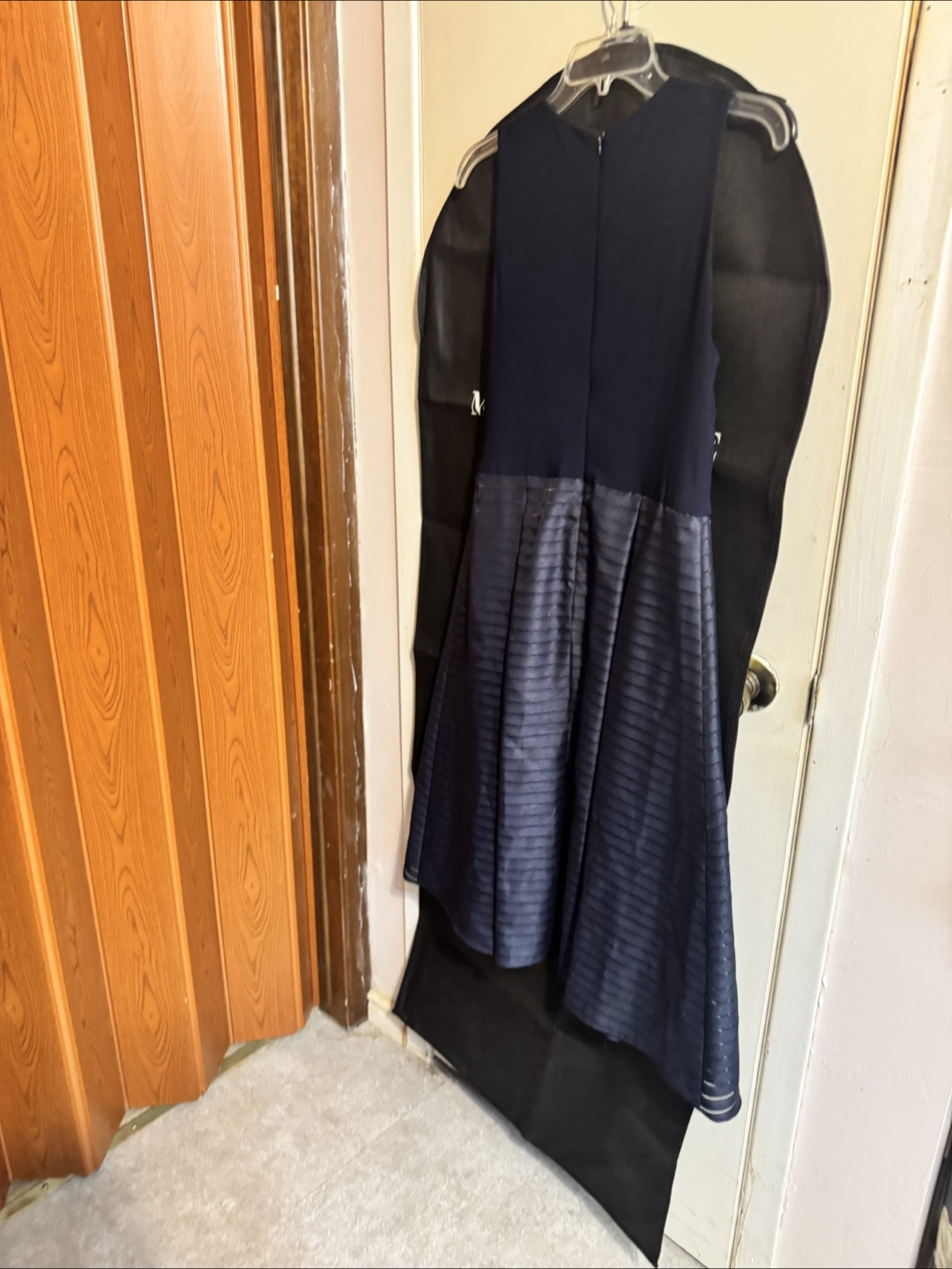 Navy Blue Sleeveless Fit and Flare Dress - photo 2