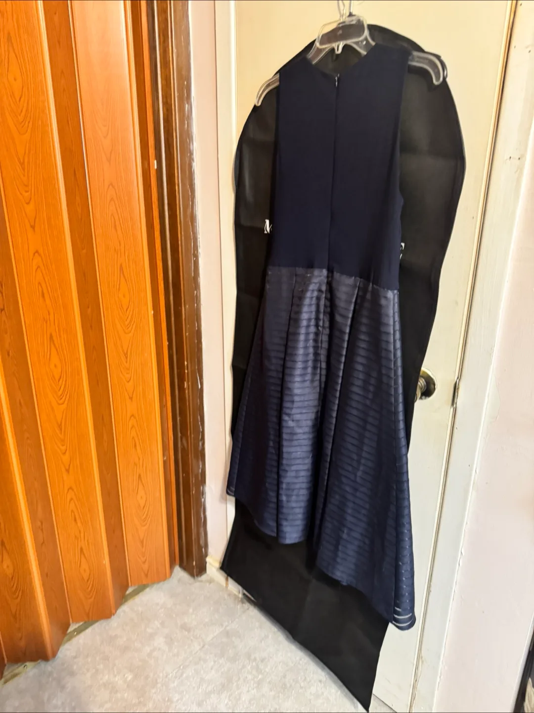 Navy Blue Sleeveless Fit and Flare Dress image indicator(2)