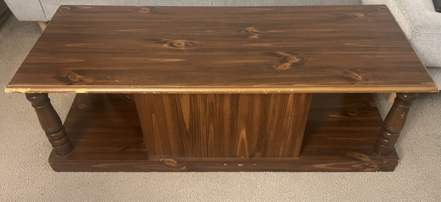 Dark Brown Wooden Coffee Table - photo 2