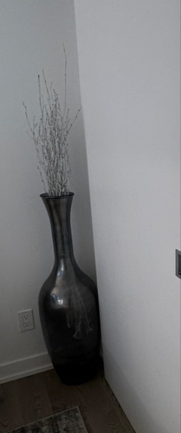 Tall Dark Grey Floor Vase