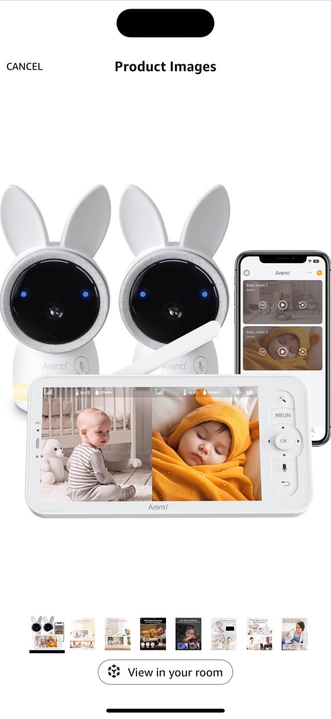Arenti Alnanny 2-Cam Kit Plus 5" HD 720P Smart Baby Monitor