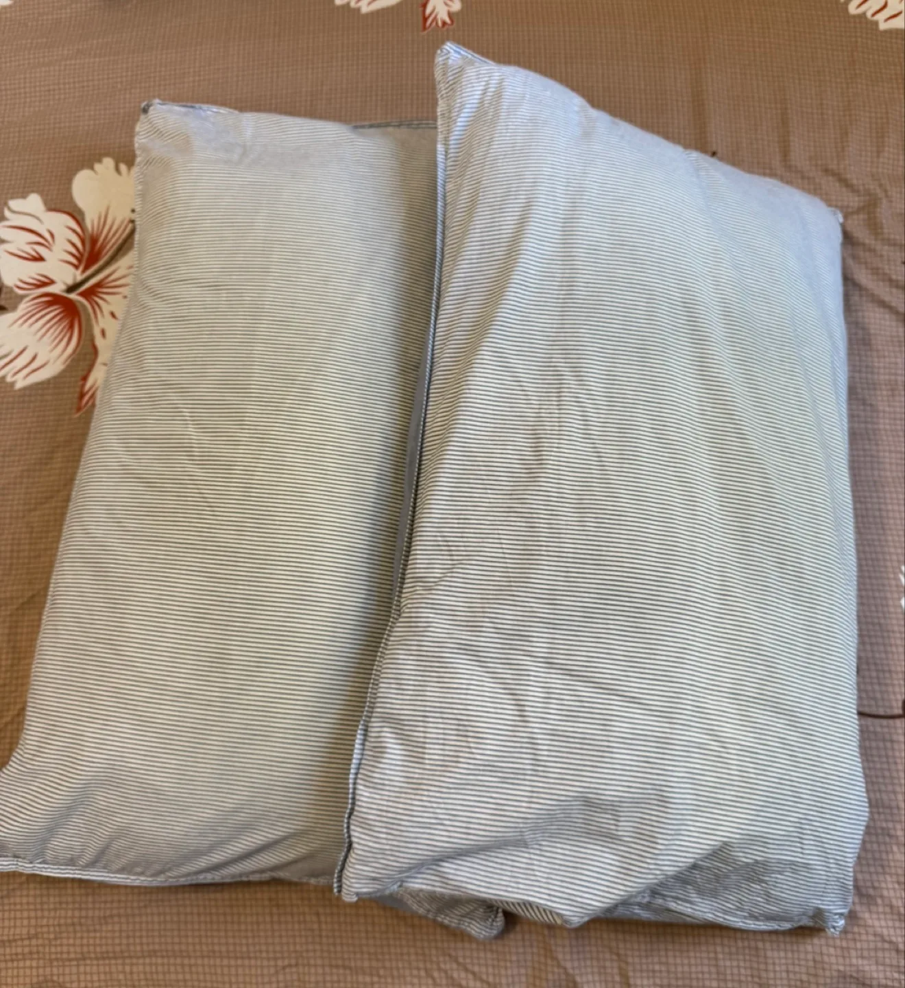 Pair of White Quilted Pillows thumbnail